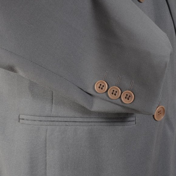 Mani Olive Godfrys Men's Coat Blazer Gray Double Breasted 40R